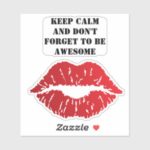 Bold Red Lips Aesthetic Sticker
