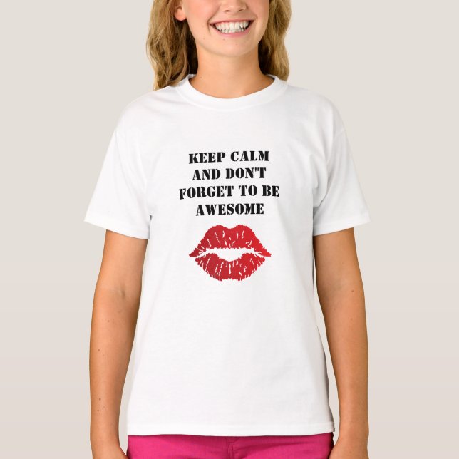 Bold Red Lips Aesthetic T-Shirt (Front)