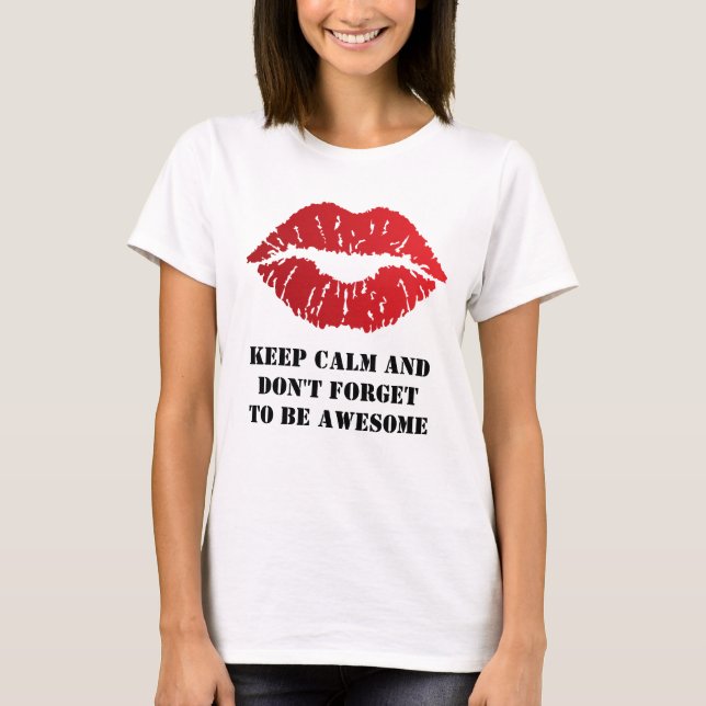 Bold Red Lips Aesthetic T-Shirt (Front)