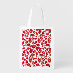 Bold Red Lips Leggings Grocery Bag