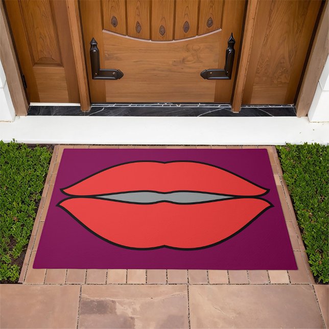 Bold Red Lips Pop Art Doormat (Creator Uploaded)