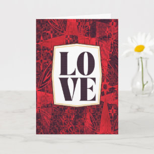 Bold Red LOVE Chocolate Romance Greeting Card