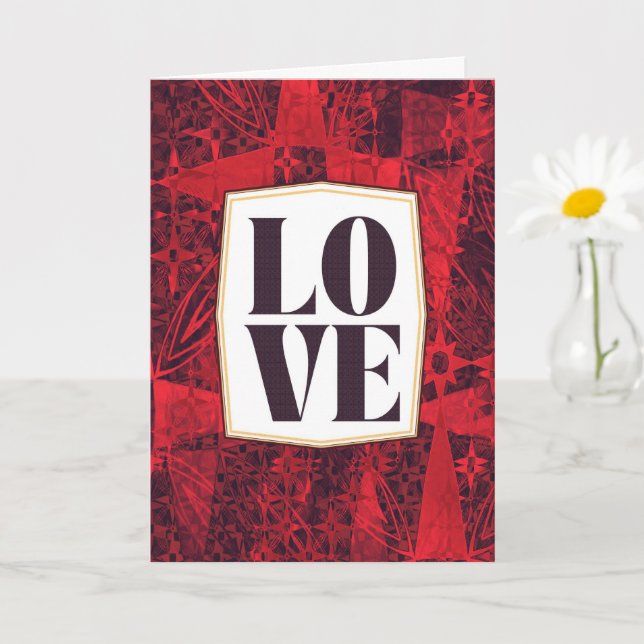 Bold Red LOVE Chocolate Romance Greeting Card (Small Plant)