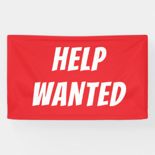 Bold Red NOW HIRING Banner – Customizable Business