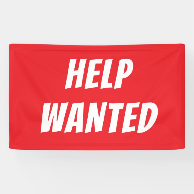Bold Red NOW HIRING Banner – Customizable Business (Horizontal)