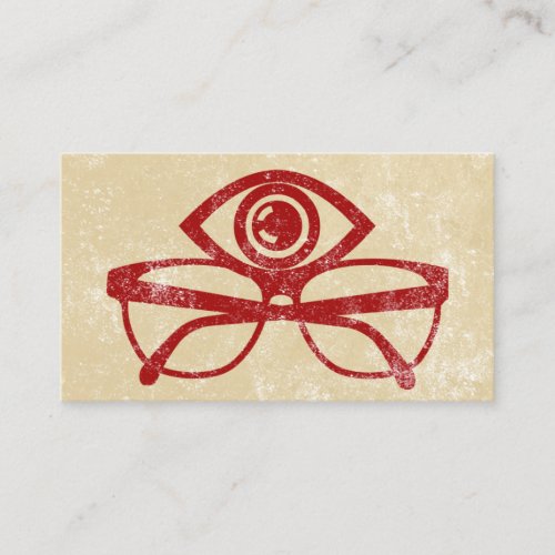 Bold Red Optometrist Business Cards