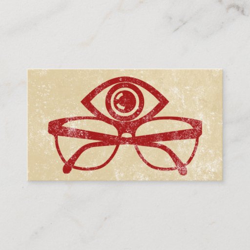 Customizable Bold Red Optometrist Business Cards