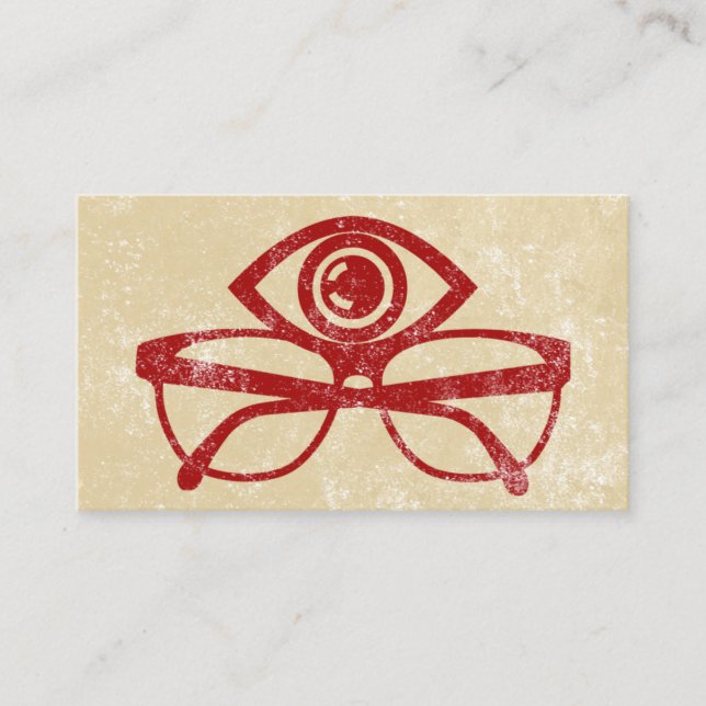 Bold Red Optometrist Business Cards (Front)