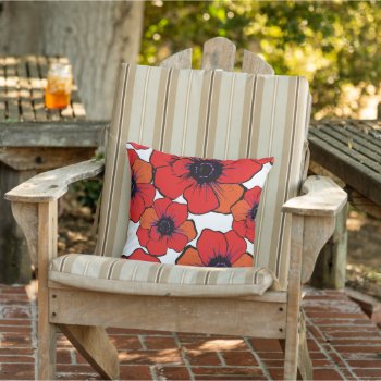Bold Red Orange Poppies Throw Pillow by PawsitiveDesigns at Zazzle