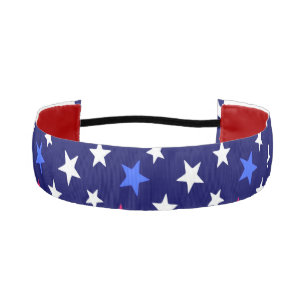 Bold Red, Patriotic Blue, and White Stars Athletic Headband