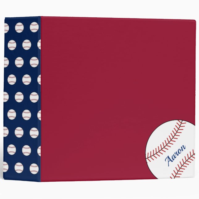 Bold Red Personalized Baseball Card Binder (Front/Spine)
