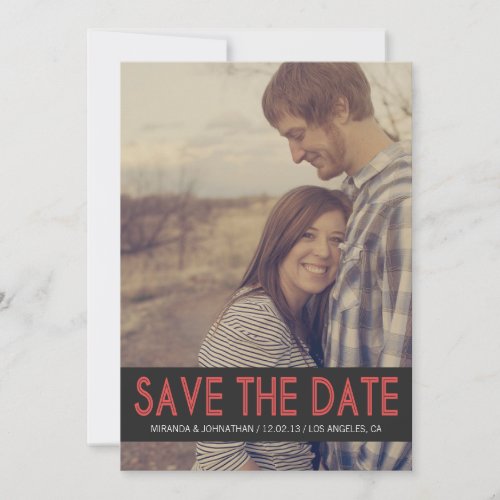 Bold Red Photo Save The Date Announcements