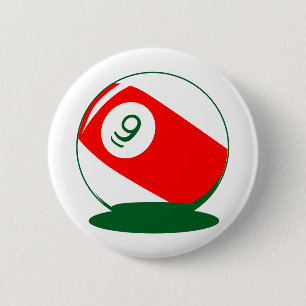 Bold Red Pool Ball Buttons–Classic Billiard Patces Button