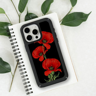 Bold Red Poppies Colorful Vintage Botanical iPhone 15 Pro Max Case