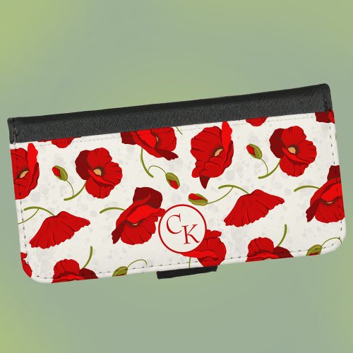 Bold Red Poppies iPhone 87 Wallet Case