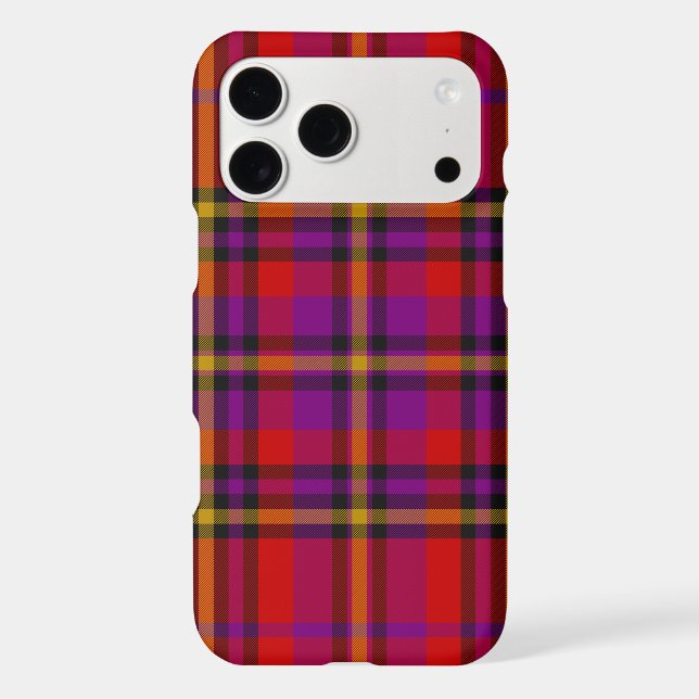Bold Red & Purple Plaid Tartan Seamless Pattern Iphone Case (Back)