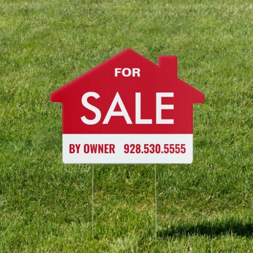 Bold Red SALE By Owner Real Estate  Sign