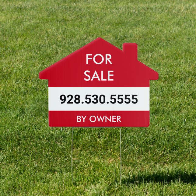 Bold Red SALE By Owner Real Estate  Sign (Insitu)