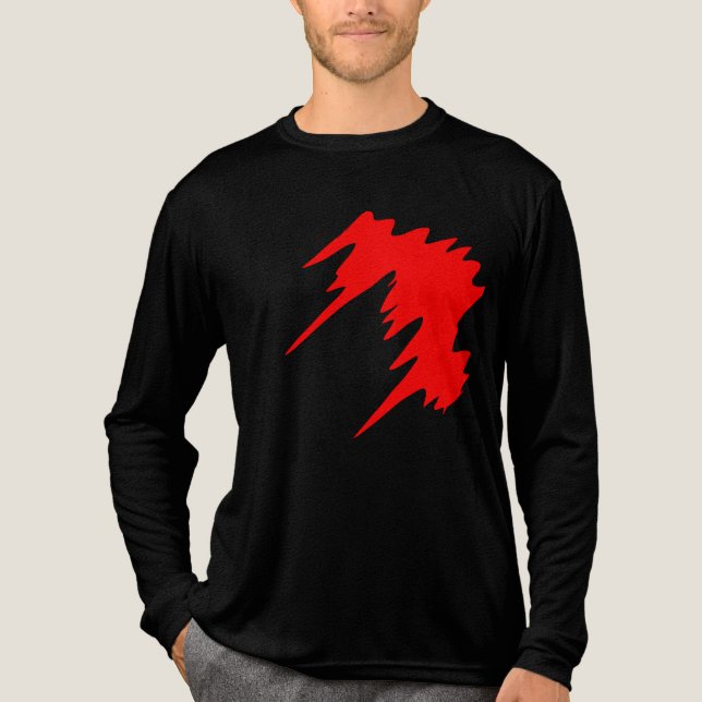Bold Red Slash Graphic T-Shirt – Edgy Streetwear D Tri-Blend Shirt (Front)