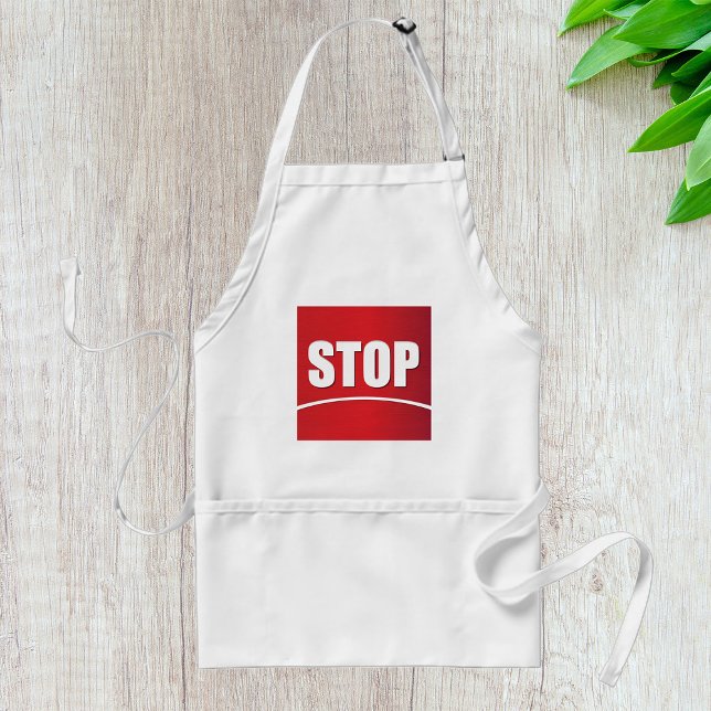 Bold Red Stop Sign Adult Apron (Creator Uploaded)