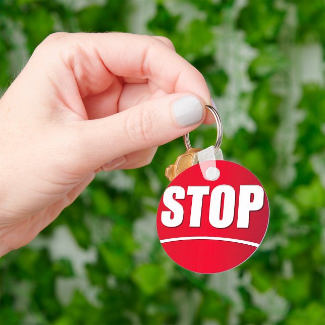 Bold Red Stop Sign Keychain (Creator Uploaded)