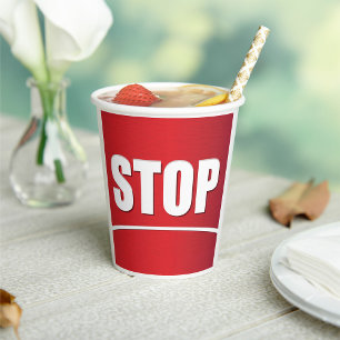 Bold Red Stop Sign Paper Cups