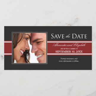 Bold Red Stripe Save the Date Announcement