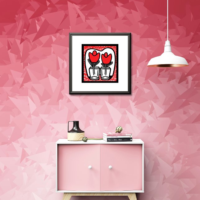 Bold Red Tulip Art in Modern Pop Style Poster (Creator Uploaded)