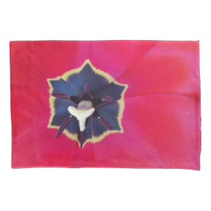 Bold Red Tulip Flower Macro Nature Photography Pillow Case