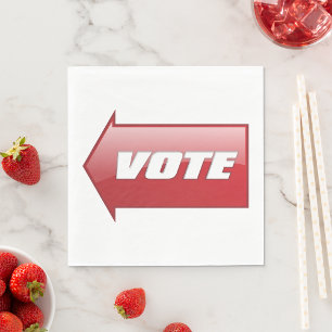 Bold Red Vote Arrow Sign Election Campaign Voting  Napkins