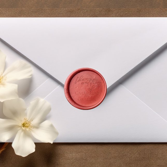 Bold Red Wedding Personalized Wax Seal Sticker (Creator Uploaded)