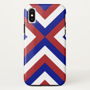 Bold Red, White, and Blue Chevrons iPhone X Case