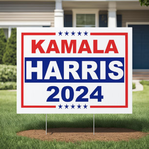 Bold Red, White, and Blue Kamala Harris 2024 Sign