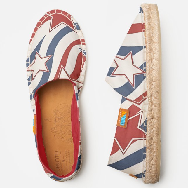 Bold Red White & Blue Stars Espadrilles (Side)