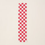 Bold Red White Croatian Checkerboard Pattern Scarf<br><div class="desc">This scarf features a bold geometric pattern,  famous Croatian checkerboard in red and white.</div>