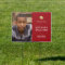 Bold Red & White Photo Graduation Yard Sign