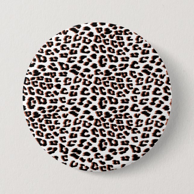 Bold Reddish Brown Leopard Print Button (Front)