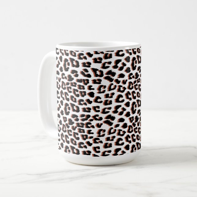 Bold Reddish Brown Leopard Print Coffee Mug (Front Left)