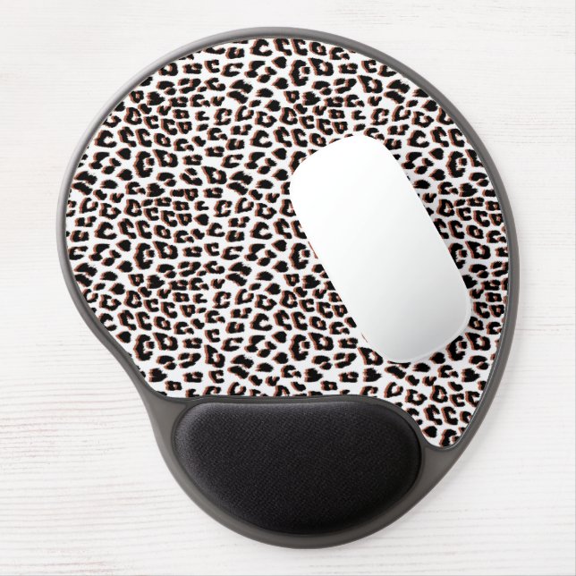 Bold Reddish Brown Leopard Print Gel Mouse Pad (Left Side)