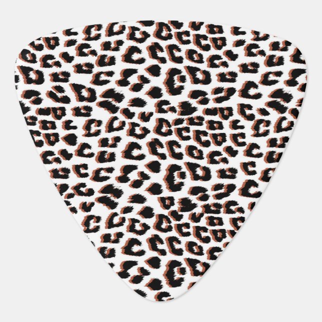 Bold Reddish Brown Leopard Print Guitar Pick (Front)