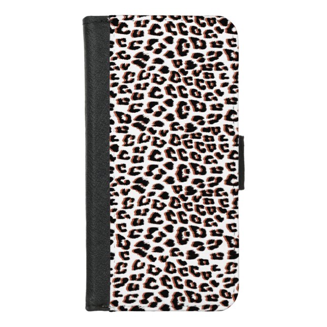 Bold Reddish Brown Leopard Print iPhone Wallet Case (Front)