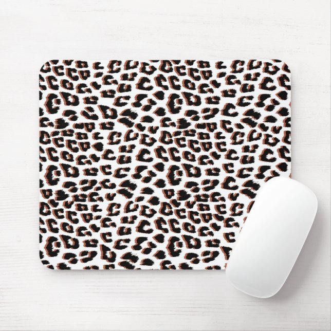 Bold Reddish Brown Leopard Print Mouse Pad (With Mouse)