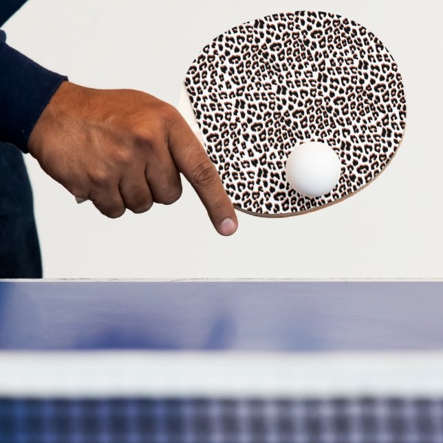 Bold Reddish Brown Leopard Print Ping Pong Paddle (Insitu)