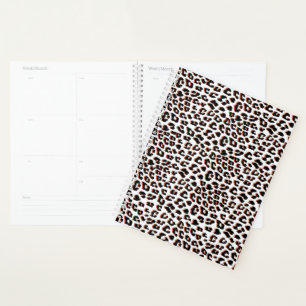 Bold Reddish Brown Leopard Print Planner