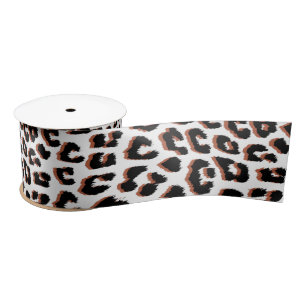 Bold Reddish Brown Leopard Print Satin Ribbon
