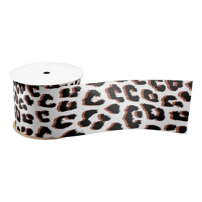 Bold Reddish Brown Leopard Print Satin Ribbon (Spool)