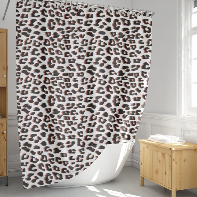 Bold Reddish Brown Leopard Print Shower Curtain (Cool Leopard Animal Print Pattern Shower Curtain
)