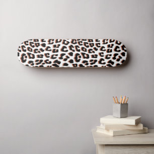 Bold Reddish Brown Leopard Print Skateboard