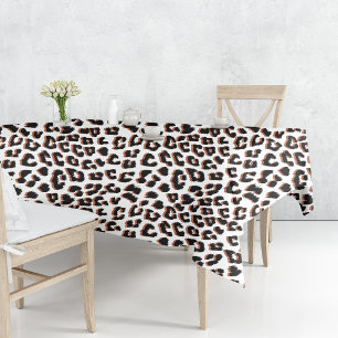 Bold Reddish Brown Leopard Print Tablecloth