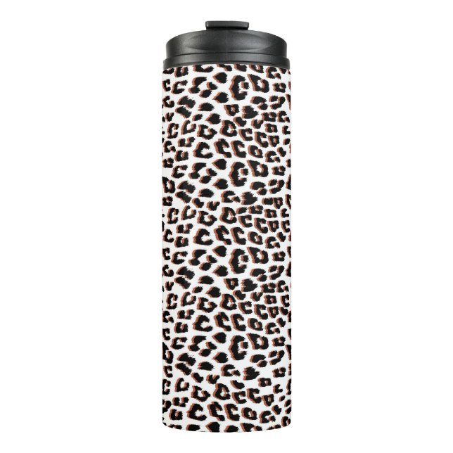 Bold Reddish Brown Leopard Print Thermal Tumbler (Front)
